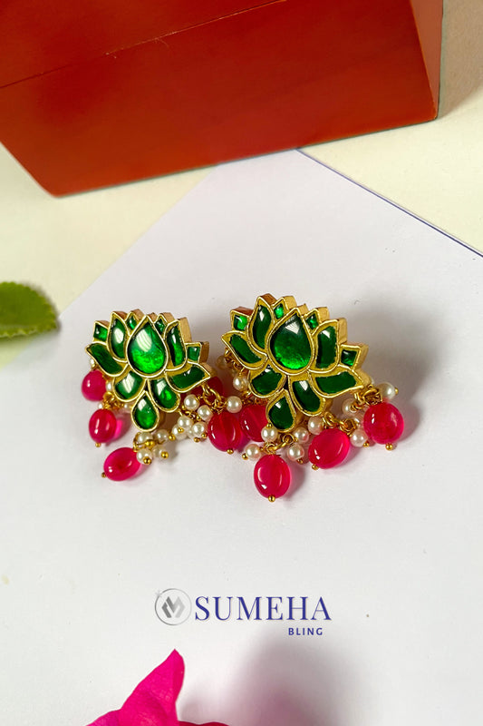 Kamala Green Stud Earring