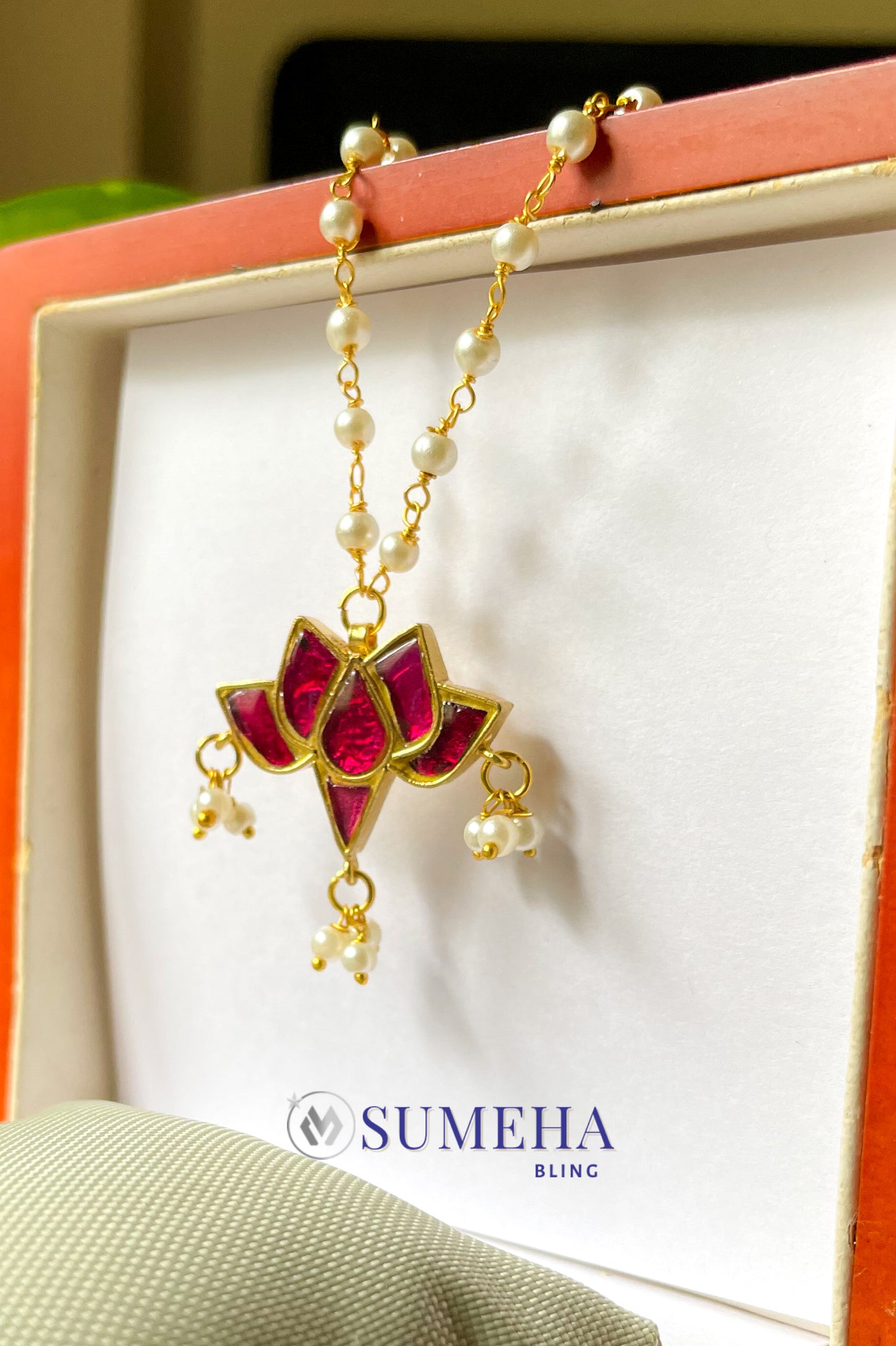 Padma Pink Pendent Necklace