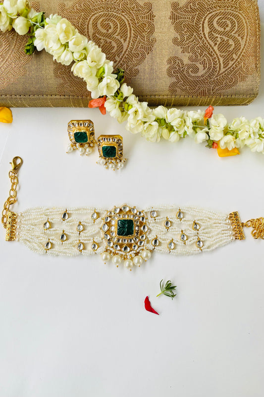 Gayathri Green Choker Set